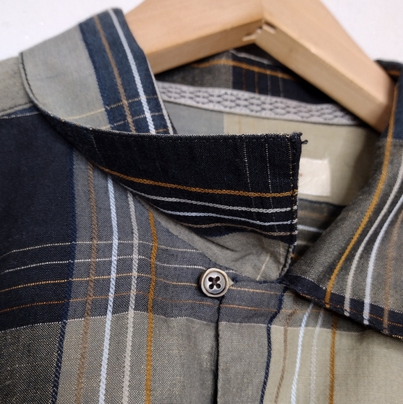 Tommy Bahama Plaid Linen Silk Casual Button Down Shirt - Picture 12 of 16